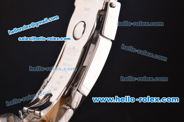 Rolex Daytona Swiss Valjoux 7750-SHG Automatic Two Tone Case/Strap with Diamond Bezel - Black Dial and Diamond Markers - Click Image to Close